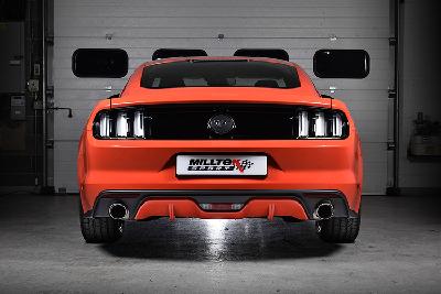 Mustang 5.0 V8 Milltek Non Resonated Cat Back Polished GT100 Tips
